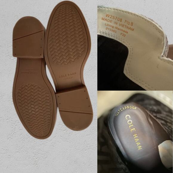 Cole Haan Waterproof Ivory Suede Ankle Boots – Size 7.5 – Never Worn - Picture 7 of 14